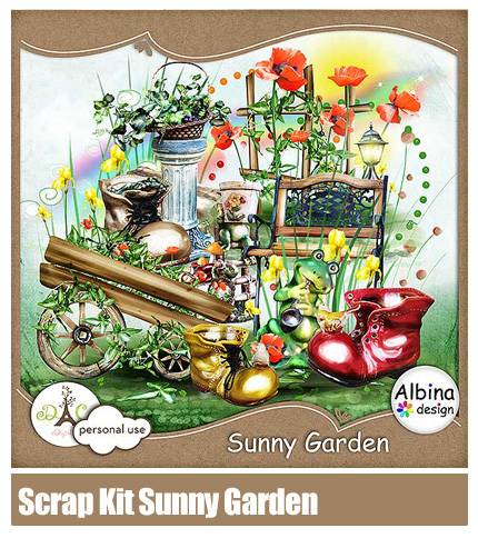 Scrap Kit Sunny Garden PNG And Files