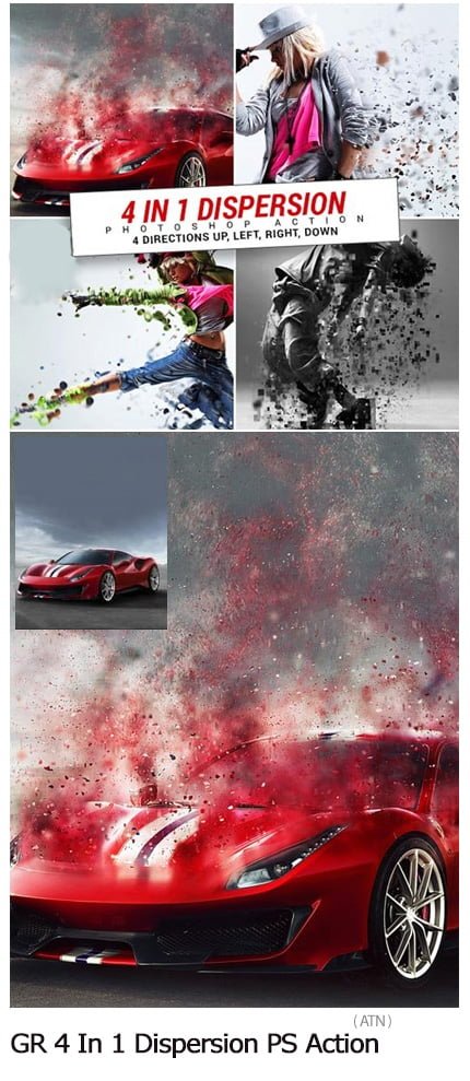 4 In 1 Dispersion Photoshop Action