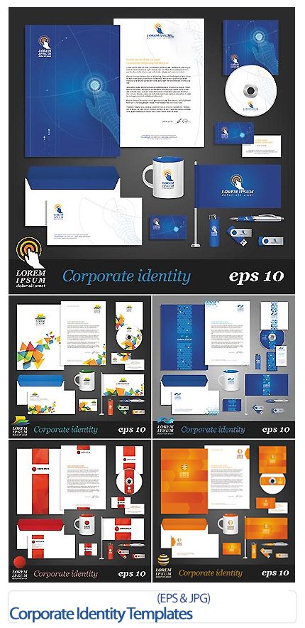 Abstract Corporate Identity Templates Vector