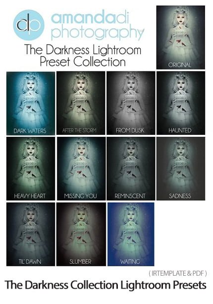 Amanda Diaz The Darkness Collection Lightroom Presets irtemplate