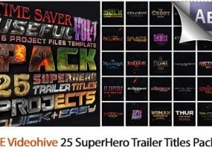 25 SuperHero Trailer Titles Pack AE Templates