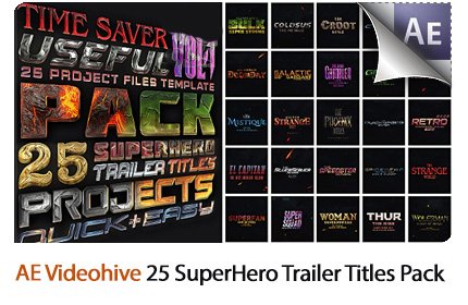 25 SuperHero Trailer Titles Pack AE Templates