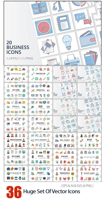 36 Huge Set Of Vector Icons