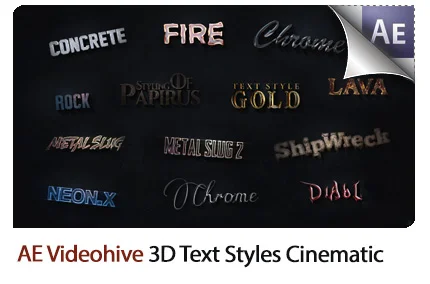 3D Text Styles Cinematic Trailer ToolKit AE Templates