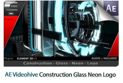 Construction Glass Neon Logo After Effects Templates