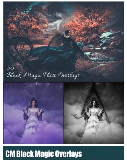 CreativeMarket 35 Black Magic Photo Overlays