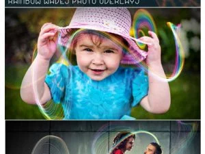 CreativeMarket 40 Rainbow Waves Photo Overlays