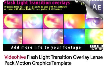 Flash Light Transition Overlay Lense Pack Motion Graphics Template