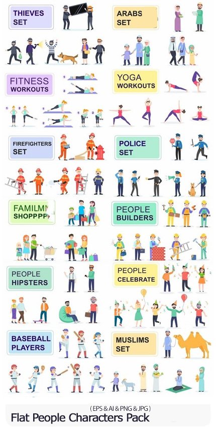 Flat People Characters Pack
