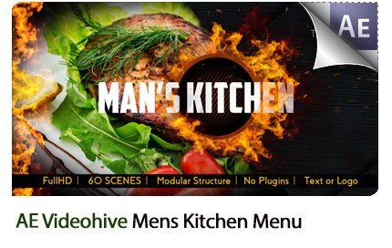 Mens Kitchen Menu After Effects Templates