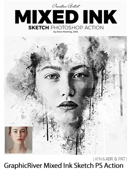 Mixed Ink Sketch Photoshop Action