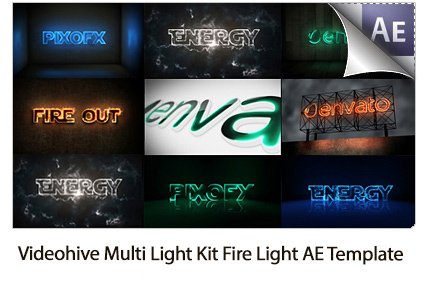 Multi Light Kit Fire Light Neon Energy Composer AE Templates