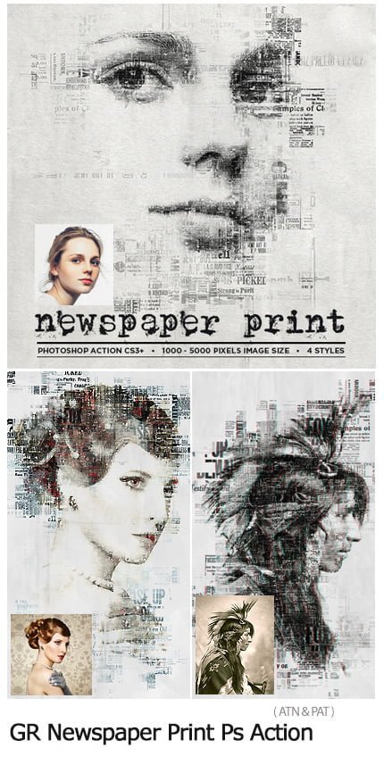 Newspaper Print Photoshop Action