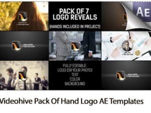 pack of hand logo after effects templates