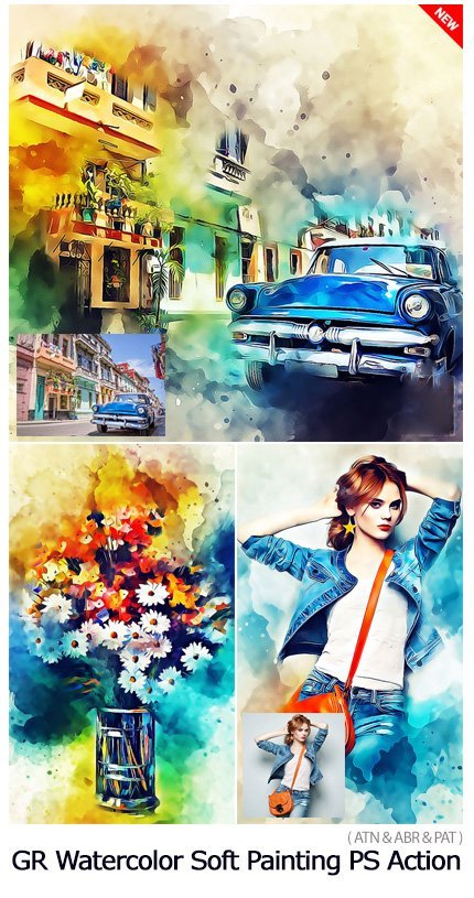 Watercolor Soft Painting Photoshop Action