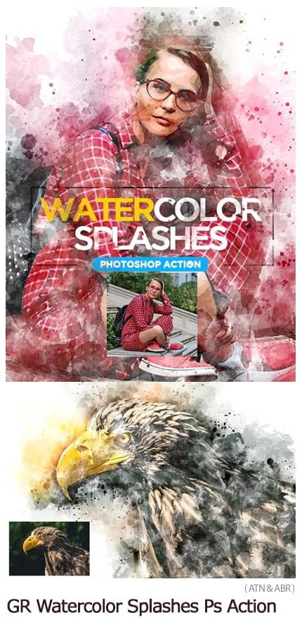 Watercolor Splashes Photoshop Action