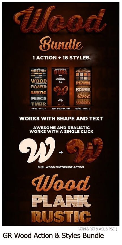 Wood Action And Styles Bundle