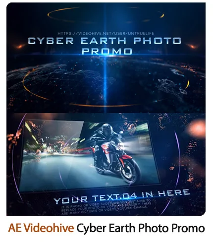 Cyber Earth Photo Promo After Effects Template