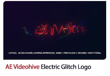 Electric Glitch Logo After Effects Template