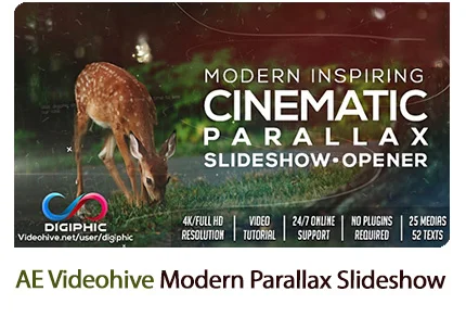 Modern Inspiring Cinematic Parallax Slideshow Opener After Effects Templates
