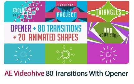 80 Transitions With Opener 20 Shapes After Effects Templates