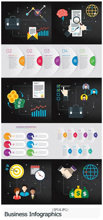 Business Infographics Options Elements Collection 75