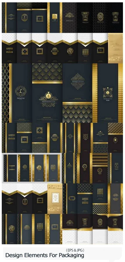 Collection Of Design Elements For Packaging Design Of Luxury Products