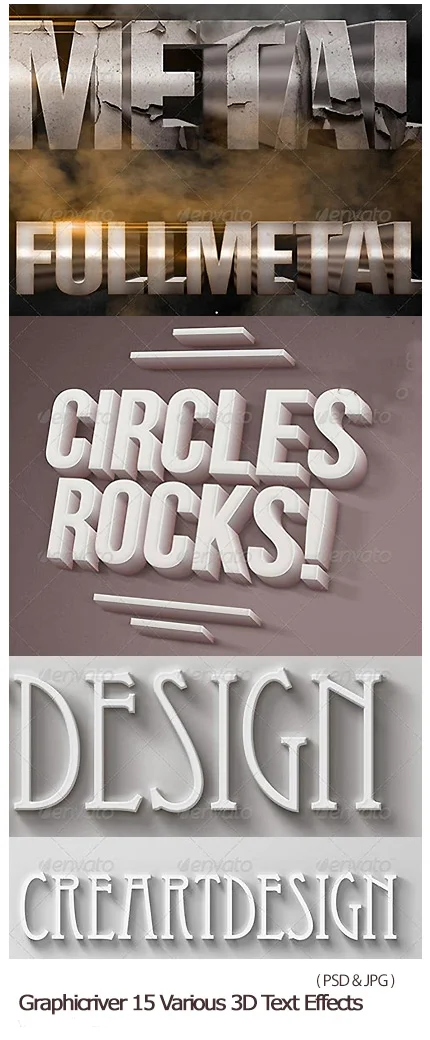 Graphicriver 15 Various 3D Text Effects