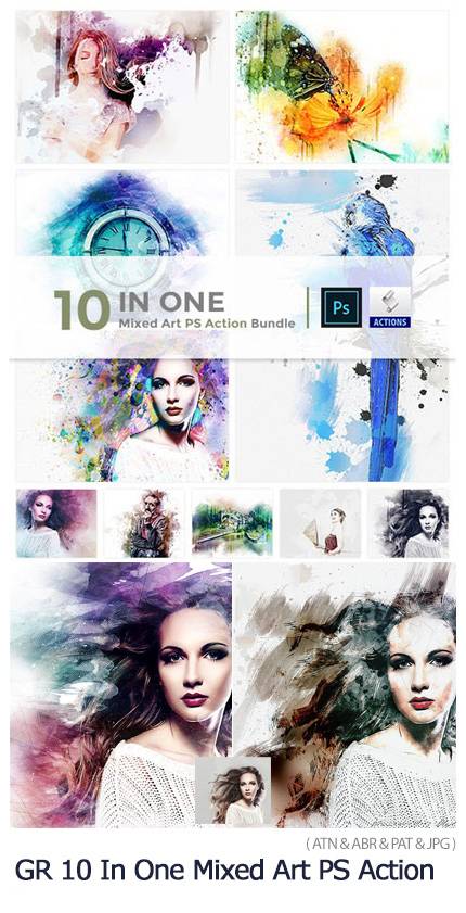 10 In One Mixed Art PS Action Bundle