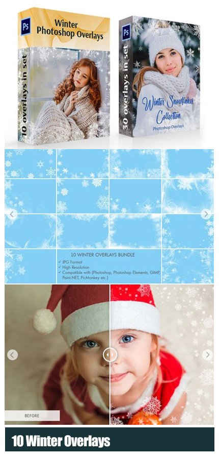 10 Winter Overlays Collection For Photoshop
