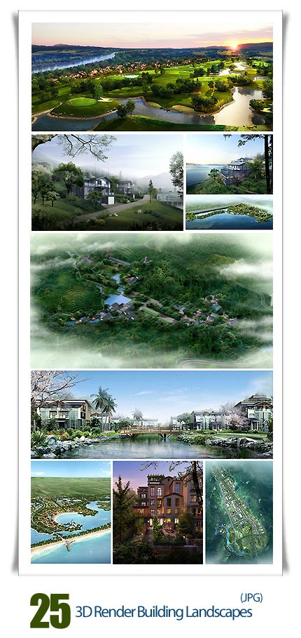 3d render building landscapes
