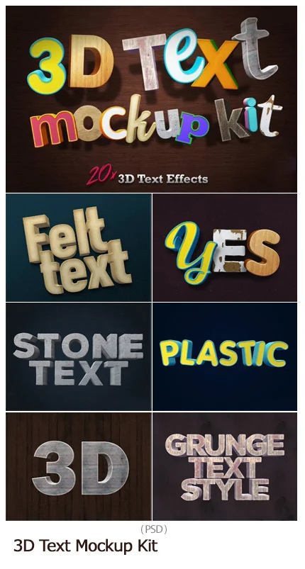 3D Text Mockup Kit