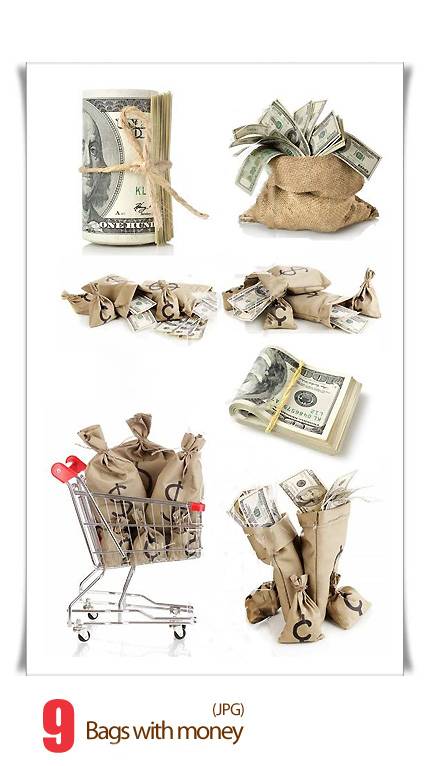 Bags with money stock photo