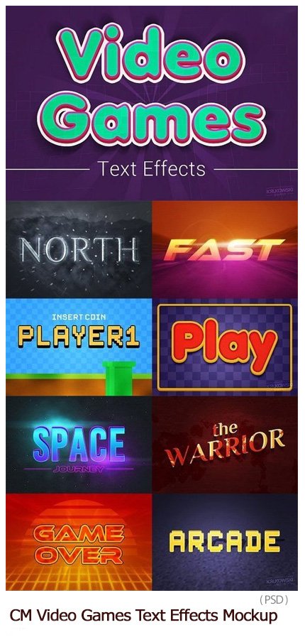 CM Video Games Text Effects Mockup