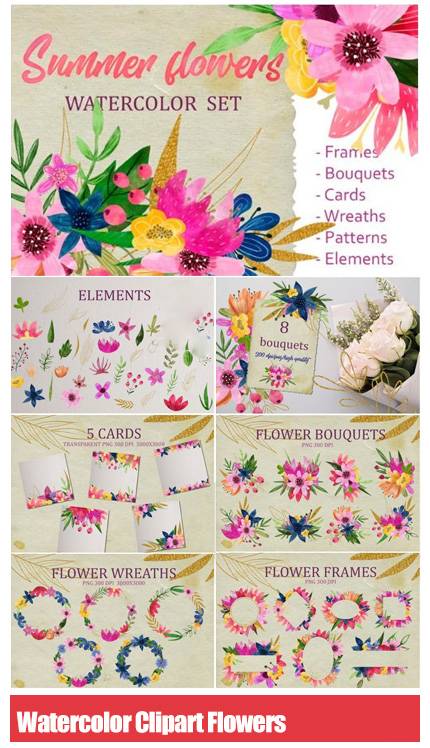 Watercolor Clipart Flowers