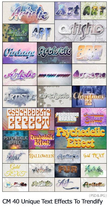 CreativeMarket 40 Unique Text Effects To Trendify