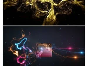 Gold Particle And Colorful Trails Logo Intro