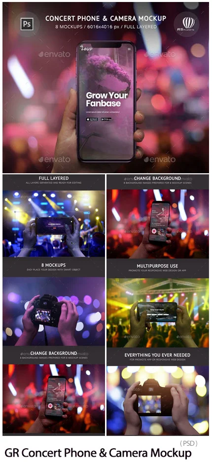 Graphicriver Concert Phone And Camera Mockup