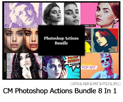 photoshop actions bundle 8 in 1