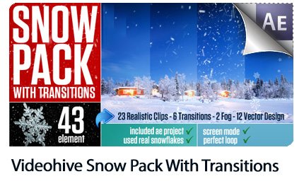Snow Pack With Transitions Motion Graphics Template