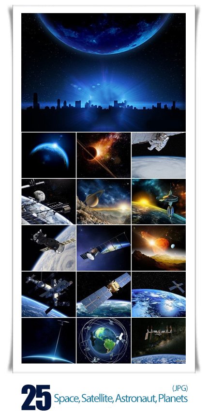 Space Satellite Astronaut Planets