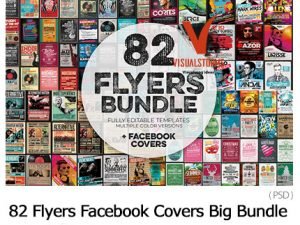 Zeppelin 82 Flyers Facebook Covers PSD Big Bundle