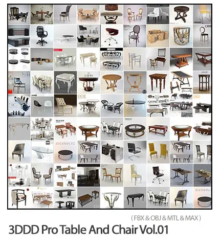 3DDD Pro Table And Chair Vol1