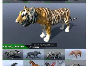 Cgtrader Lowpoly Wild Animals Rigged 3D model Pack