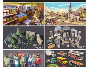 Cgtrader Polygon Town Pack Low-poly 3D Model