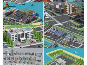 Cgtrader SimplePoly Urban Low Poly Assets