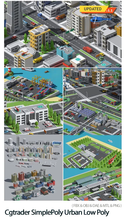 Cgtrader SimplePoly Urban Low Poly Assets