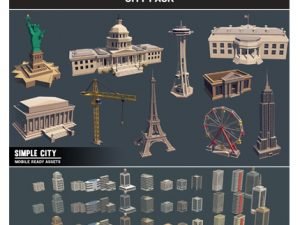 Simple City Cartoon Assets Low-poly 3D Model unitypackage