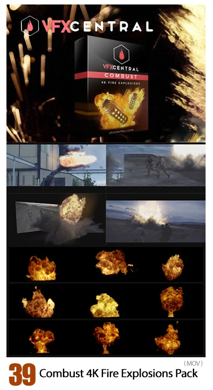 VfxCentral Combust 4K Fire Explosions Pack