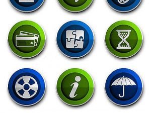 Blue Green Round Icons